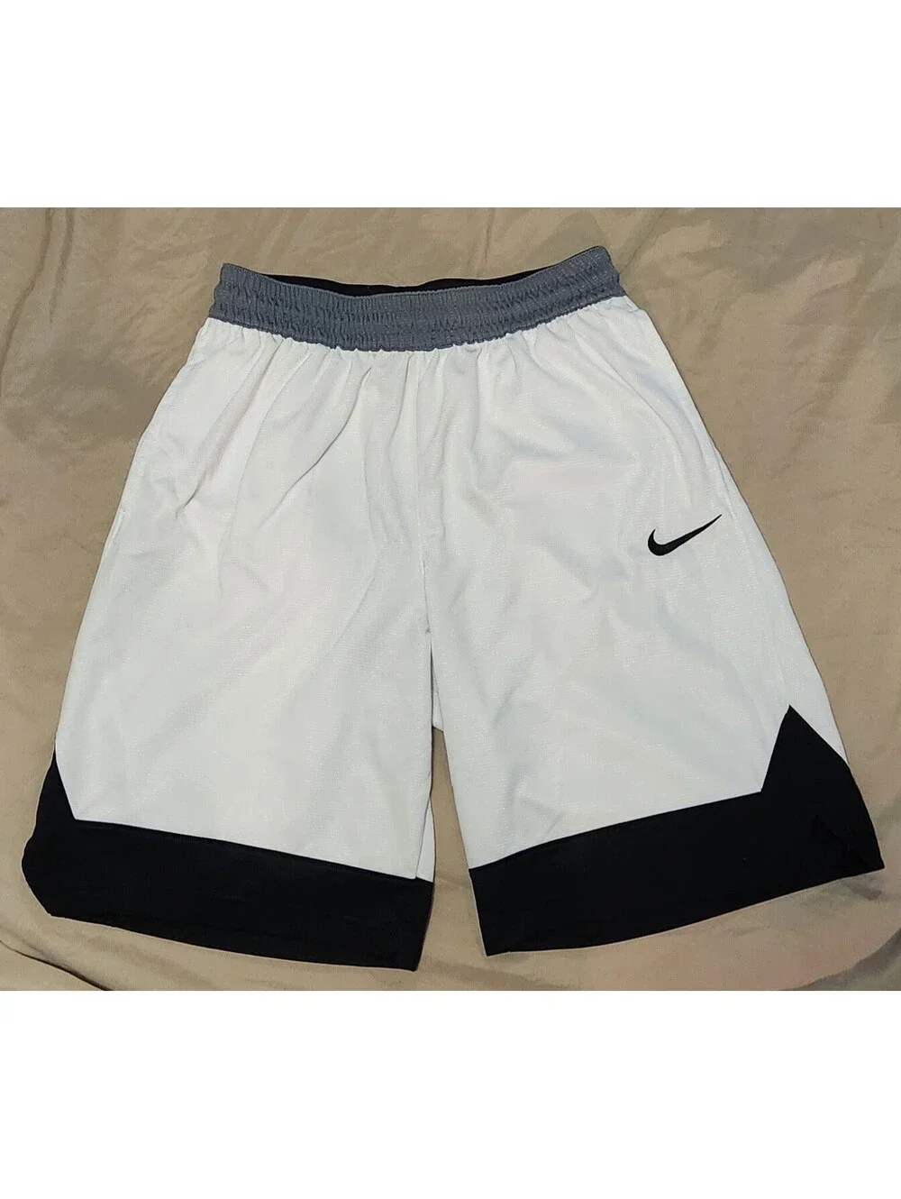 Nike Dri-FIT Basketball Athletic Shorts White Black Men's M Medium AQ7409-100